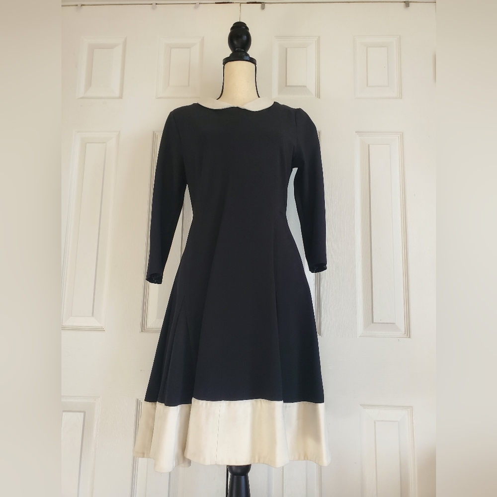 Pink Tartan white collar white bottom flare lbd